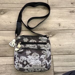 Kipling Monochrome Floral Crossbody Bag